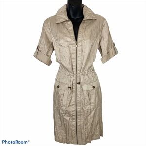 ZENERGY by CHICO’S Tan Utility Zipper Shift Dress
